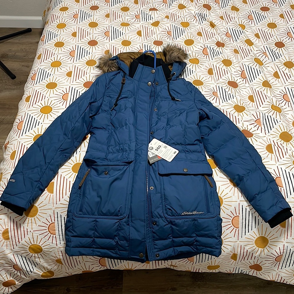 Women Parka, blue Eddie Bauer SIZE XS